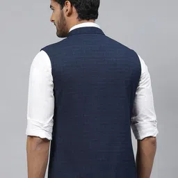ESSAS club Men Checked Nehru Jacket with Pocket Square image 4