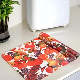 REVEXO White & Red Printed Reusable Kitchen Shelf Liner-8
