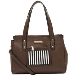 Giordano Capsule Dark Brown Solid Small Shoulder Handbag-image-96