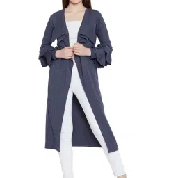 Hypernation Pigeon Blue Bell Sleeves Shrug-image-27