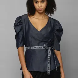 Allen Solly Navy V-Necked Top-picture-29
