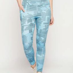 Clovia Blue Printed Active Tights-image-59