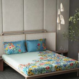 DDecor Floral Multicolor 136 TC Cotton King Bedsheet with 2 Pillow Covers-image-16