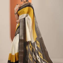Libas Multicoloured Woven Design Saree With Unstitched Blouse image 3