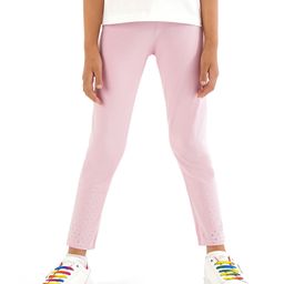 Primo Gino Cotton Elastane Ankle Length Leggings With Diamonte Placement at the Bottom - Light Pink-image-63