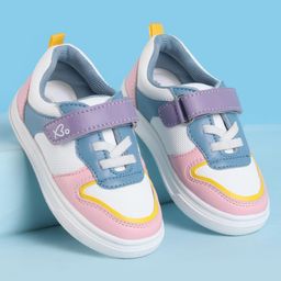 Babyoye Velcro Closure Casual Shoes- White & Pink-picture-23