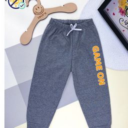 COCOON ORGANICS Cotton Game On Text Printed Pajamas - Melange Grey-picture-19