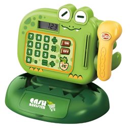NEGOCIO Cartoon Crocodile Touch Screen LCD Calculator Pretend Play Vegetable Food Supermarket Toys Cash Register Toy- PACK OF 1- COLOR MAY VARY-picture-1