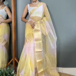 DIVASTRI Ombre Dyed Zari Organza Kanjeevaram Saree-image-18