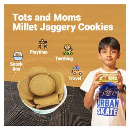 tots and moms foods Tots & Moms NO Maida NO Sugar - Nuts & Seeds Cookies | Millet & Jaggery Biscuits for Little Ones | Made with Multi Millets, Nuts, Seeds, Butter & Jaggery | No Raising Agents, No preservatives | Pack of 6 - 150g each image 2