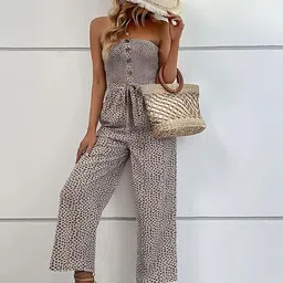bebe Strapless Printed Basic Jumpsuit-picture-2