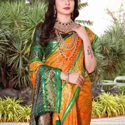 AKSH FASHION Yellow Silk Blend Sarees-picture-30