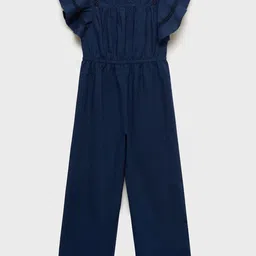 Mango Kids Girls Cotton Basic Jumpsuit with Lace Inserts-image-34