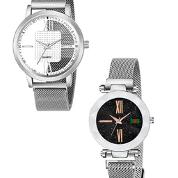 Gopal Shopcart Unisex Pack Of 2 Embellished Dial Bracelet Style Straps Analogue Watch-picture-31