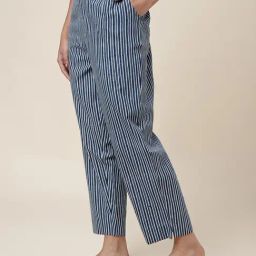 Fabindia Blue Cotton Striped Pants-image-38