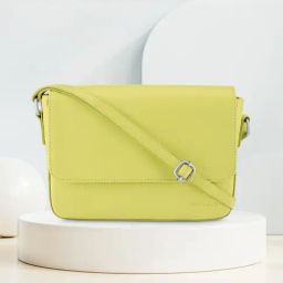 Fastrack Casual Celery Green Solid Faux Leather Sling Handbag-image-96