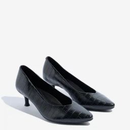 LUNA BLU by Westside Black Textured Pumps Shoes-image-25