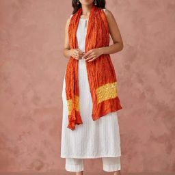 Fabindia Orange Printed Stole-image-40