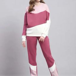 Monte Carlo Pink Regular Fit Colour-Block Tracksuits-20