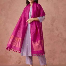 Fabindia Pink Woven Pattern Stole-image-110