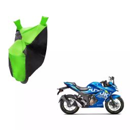 Auto Pearl Waterproof Two Wheeler Cover For Suzuki Gixxer SF 250 (Green & Black)-image-59