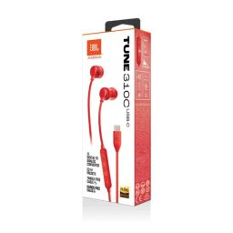 JBL Tune 310 Wired In Ear Type C Earphone with 3 Button EQ Present Remote and Microphone (Red) image 5