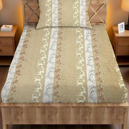 IVAZA Beige Geometric 180 Microfiber Single-image-86