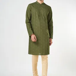 indus route by Pantaloons Men Geometric Printed Pathani Kurta-image-38