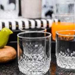 Goodhomes Transparent Whisky Glasses (320 ml) - Set of 6-7