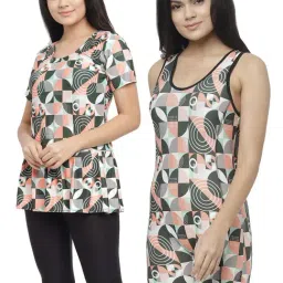 N-Gal Multicolor Geometric Print Swimsuit (Pack Of 2)-image-33