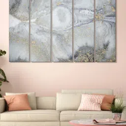 999Store Grey Abstract Art 5 Frame MDF Paintings-27