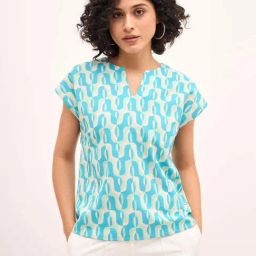 SALT Attire Blue & Beige Printed Top-image-27