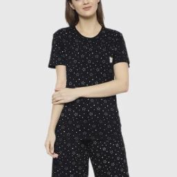 Vimal Jonney Black Graphic Print Pajama Set-image-83