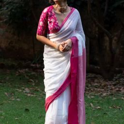 Suta White Cotton Woven Saree Without Blouse-picture-35