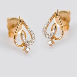 P.N.Gadgil Jewellers 14k Yellow Gold EcoHeart Bloom Diamond Stud Earrings-image-66