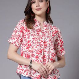 Style Quotient Red & White Floral Print Top-36
