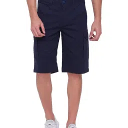 Being Human Navy Solid Bermuda Shorts-image-6