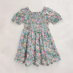 Cherry Crumble By Nitt Hyman Kids Multicolour Cotton Printed Dress-image-74