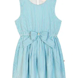Budding Bees Kids Blue Striped Dress-image-33