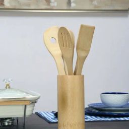 @home Brown Bamboo Kitchen Tool Stand with Kitchen Tools - Set of 6-image-66