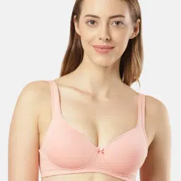 Jockey Fe35 Candlelight Peach Wirefree Padded Full Coverage T-Shirt Bra With Broad Fabric Straps-picture-34