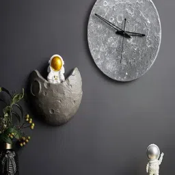The Artment Black Resin Surreal Lunar Wall Clock-picture-0