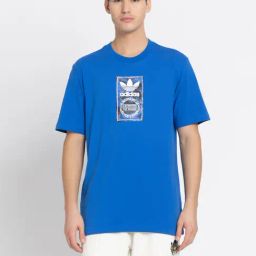 Adidas Blue 100% Cotton Regular PrintedT-Shirt-image-51