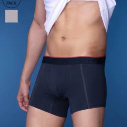 XYXX Midnight Blue & Cloud Grey Cotton Regular Fit Trunks - Pack Of 2-picture-30