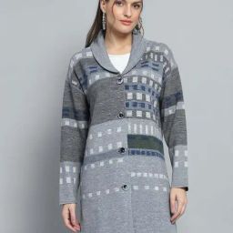 Monte Carlo Grey Printed Regular Fit Cardigan-picture-20