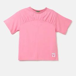 United Colors of Benetton Kids Pink Solid Top-image-82