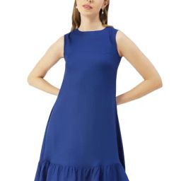 Moomaya Royal Blue Regular Fit A Line Dress-picture-5