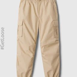 GAP Girls Khaki Cotton Solid Trousers-image-86