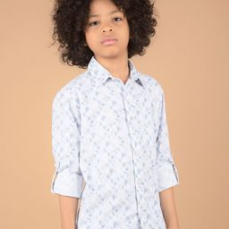Crimsoune Club Boys Premium Slim Fit Floral Opaque Printed Casual Shirt-image-31
