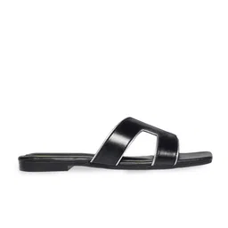 Monrow Striped Open Toe Flats image 4